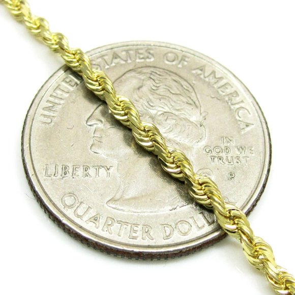 10k SOLID Yellow Real Gold Diamond Cut ROPE chain 5.2gr - Picture 6 of 6